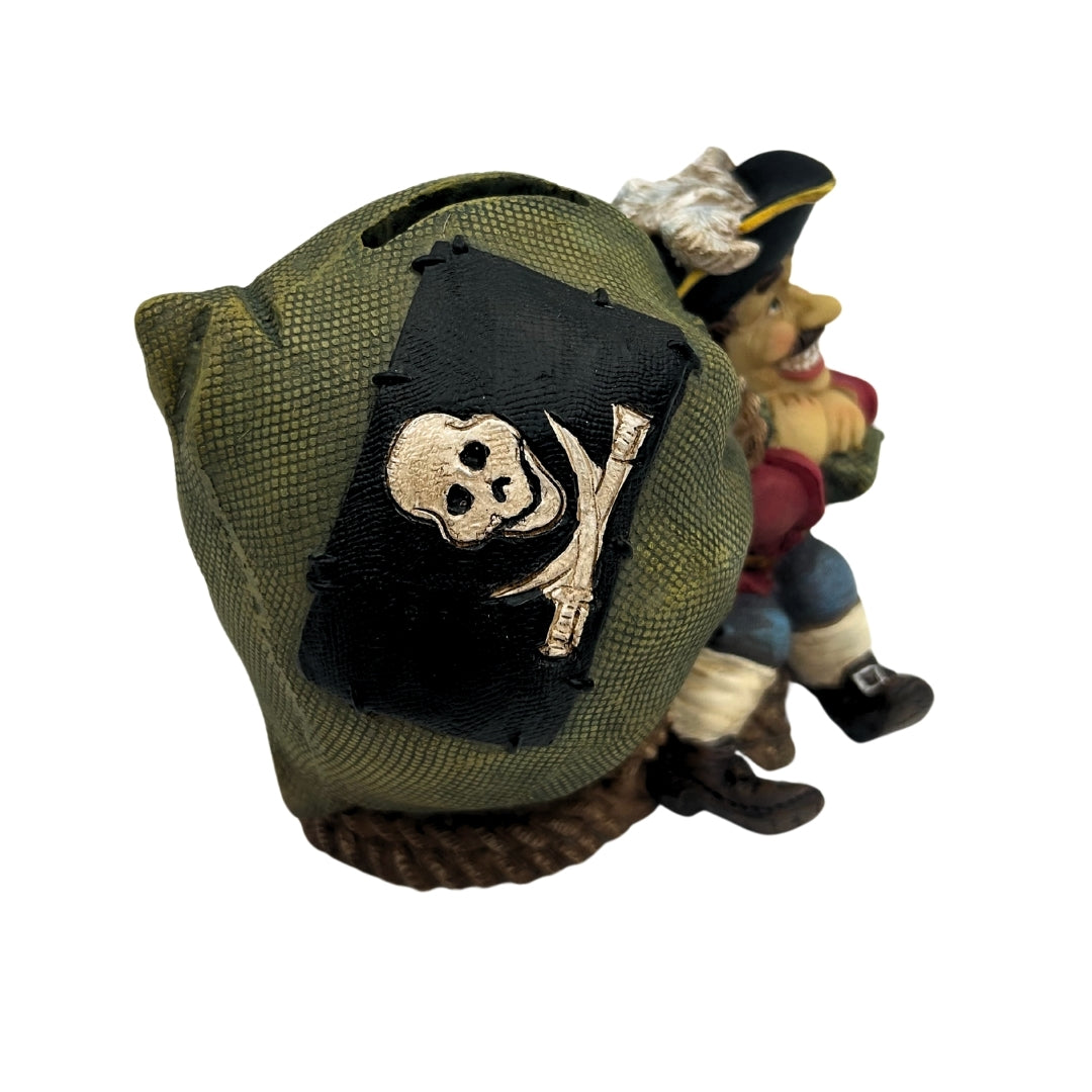 Decorative Pirate Treasure Piggy Bank 14 cm with customizable engraving