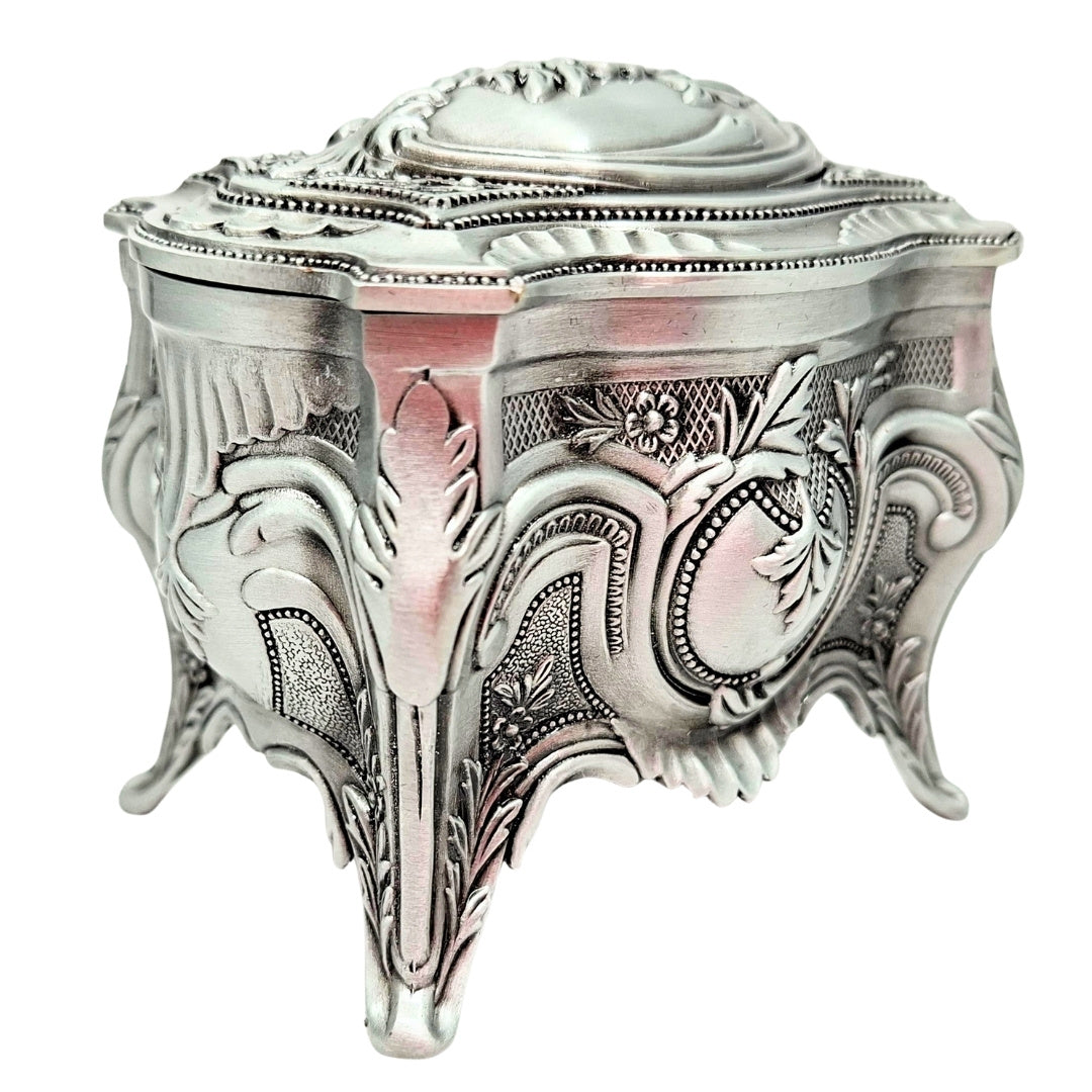 Elegant metal jewelry box 2139S with customizable engraving
