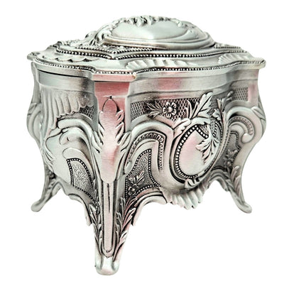 Elegant metal jewelry box 2139S with customizable engraving