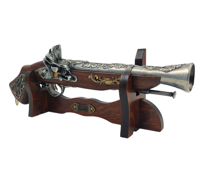 Large Italian Pistol on Stand with Personalized Engraving Option