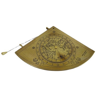 Cadran solar Gunter H39 din alamă, cu bază din lemn, posibilitate de personalizare prin gravură, cadou ideal pentru pasionații de astronomie, înălțime 17 cm, ambalaj de cadou elegant