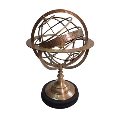 Astrolabium Mosiężne z Grawerem – Elegancka Dekoracja Gabinetu o Wysokości 52 cm