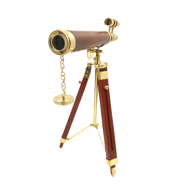 Lunetă pe trepied din alamă 57 cm, cu posibilitate de personalizare prin gravură