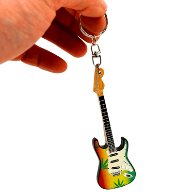 Breloczek Gitara Bob Marley Reggae z Mahoniu z Możliwością Personalizacji Grawerem