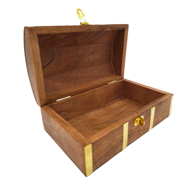 Szkatułka Drewniana Marynistyczna Vintage DNU-020 z Mosiężnym Motywem Kotwicy, Personalizowany Grawer, Idealna na Prezent dla Miłośników Morza, Wymiary 18,4 × 12,7 × 7,6 cm