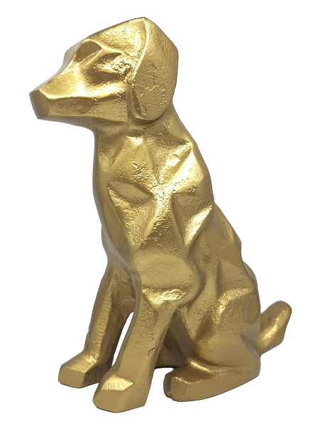 Złota Figurka Dekoracyjna Pies DOG2 z Możliwością Personalizacji Grawerem
