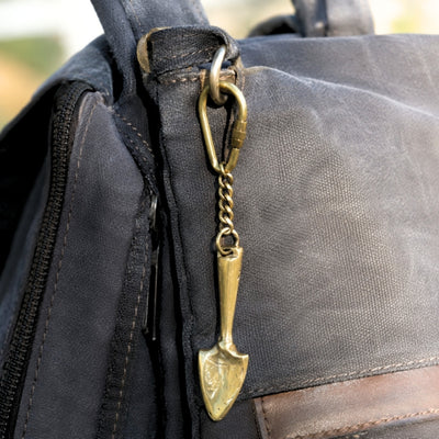Brass Spade Keychain Gift for a Gardener - KRT28
