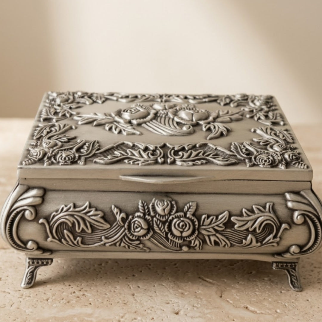 Decorative Metal Jewelry Box 2075 with Engraving
