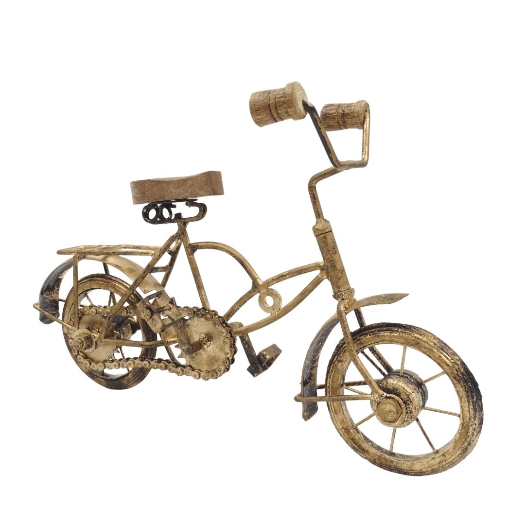 Figurka Starego Roweru z Grawerem - Metalowo-Drewniana Dekoracja o Wymiarach 30 x 20 x 10 cm