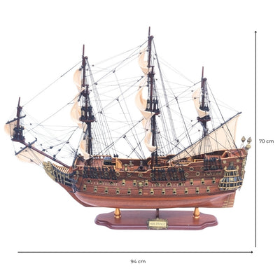 Ekskluzywny Wielki Model Żaglowca Okrętu HMS Prince 94cm z Możliwością Personalizacji Grawerem