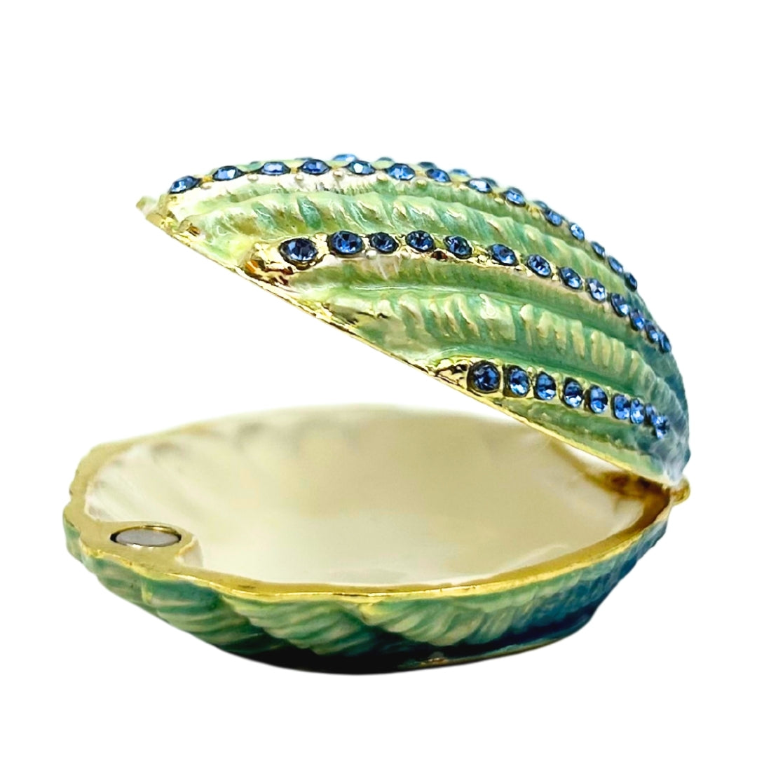 Shell Jewelry Box with Crystals