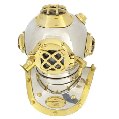 Cască de scafandru din alamă US Navy Mark IV, cu posibilitate de personalizare prin gravură - cadou ideal pentru orice ocazie, înălțime 20 cm, replică marinărească DIVER - DH93