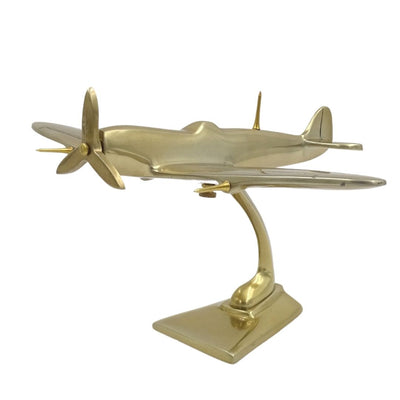 Модель винищувача Spitfire з алюмінію золотого кольору з можливістю персоналізації гравіруванням