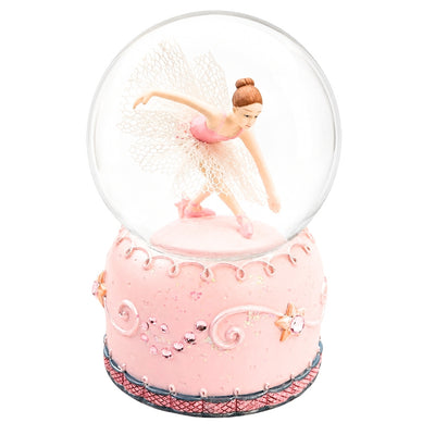Tańcząca Baletnica w Szklanej Kuli 12cm z Możliwością Personalizacji Graweru - Elegancka Pastelowa Dekoracja na Prezent dla Miłośników Baletu, Wykonana z Polyresinu i Szkła
