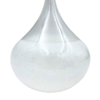 Barometr Burzowy Fitzroya - Kropla Storm Glass z możliwością personalizacji grawerem - elegancki prezent w kształcie kropli, wysokość 11 cm, szklane naczynie z unikalnymi kryształami reagującymi na zmiany pogody