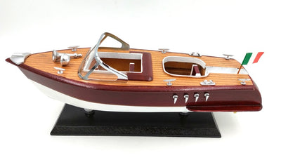 Model motorówki Reeva z drewna 35x11x13 cm