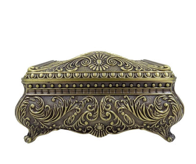 Elegant decorative metal jewelry box with engraving