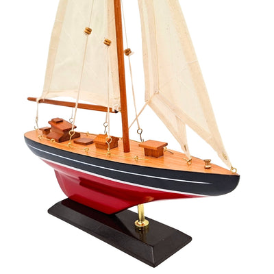 Elegancki Drewniany Model Jachtu Żaglowego 30 cm z Personalizacją Grawerem
