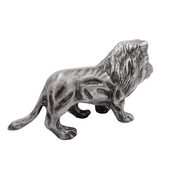 Figurka dekoracyjna LEO z aluminium w kolorze srebrnym, personalizowany grawer