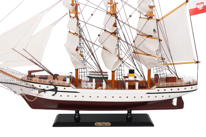 Model żaglowca Dar Pomorza 80cm z możliwością personalizacji grawerem