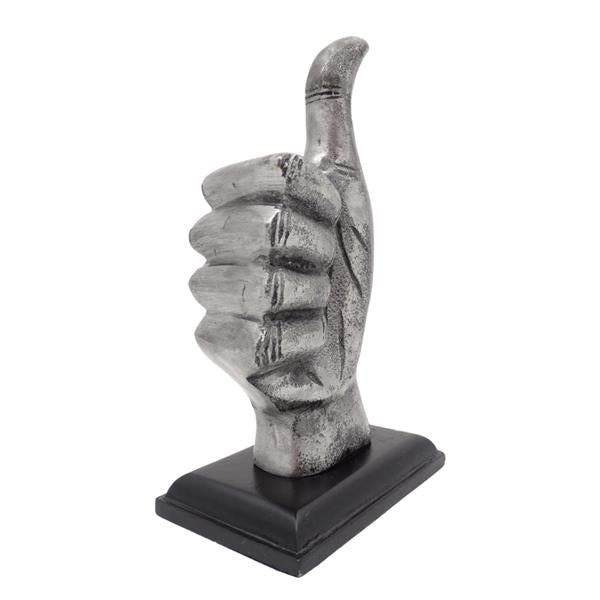 Figurka dekoracyjna kciuk „OK” z aluminium 20 cm z możliwością personalizacji grawerem