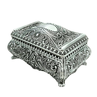 Silver Metal Jewelry Box 20-74M with Engraving