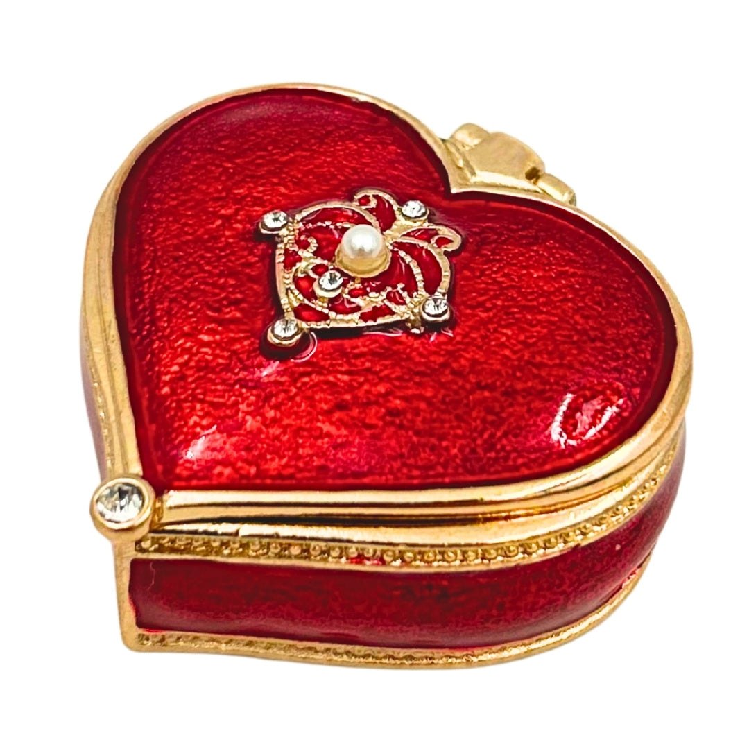 Exclusive Heart-Shaped Jewelry Box with Crystals