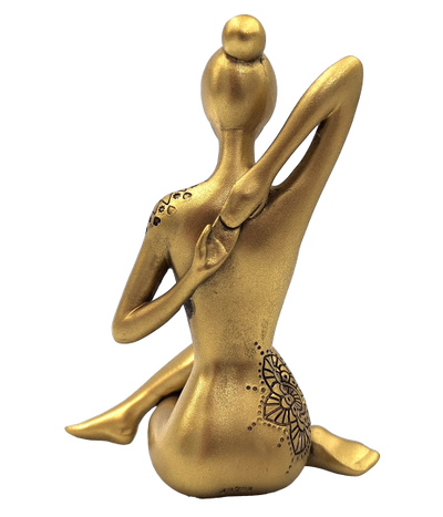 Złota figurka dekoracyjna Yoga z możliwością personalizacji grawerem