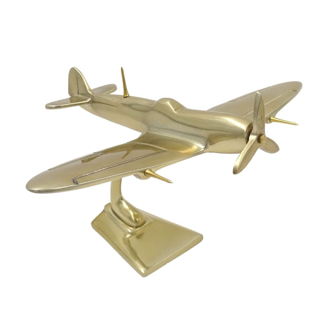 Model stíhačky Spitfire z hliníku ve zlaté barvě s možností personalizace gravírováním