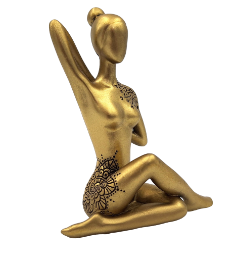 Złota figurka dekoracyjna Yoga z możliwością personalizacji grawerem