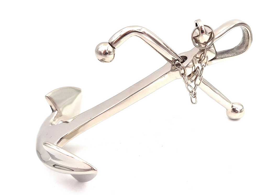 Ancoră metalică 20cm argintie, cu posibilitate de gravare - ideală ca dar pentru iubitorii mării și ai navigației - decorațiune nautică stilată pentru interior