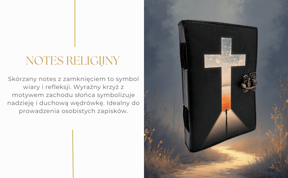 Шкіряний нотатник Релігійний хрест Молитовник з гравіюванням