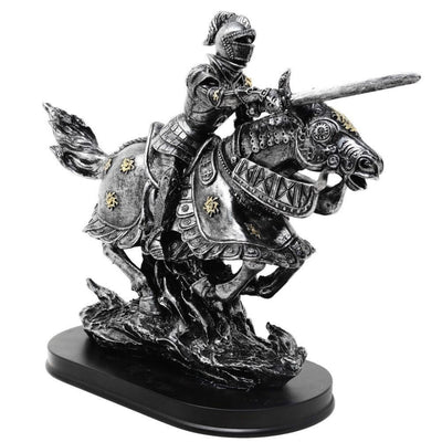 Figurka Rycerz na Koniu 31cm – Ręcznie Malowana Polyresin z Możliwością Personalizacji Graweru