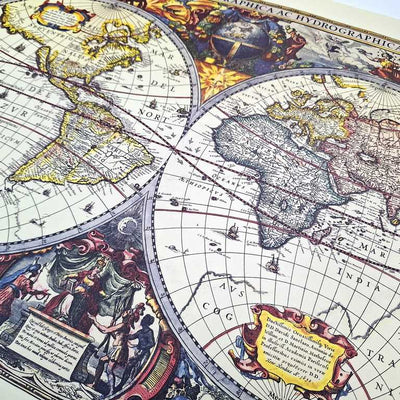 Mapa Świata 1630r. - Reprint J. Hondius z możliwością personalizacji grawerem