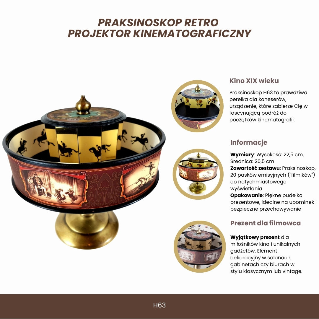 Praksinoskop Retro H63 z możliwością personalizacji grawerem