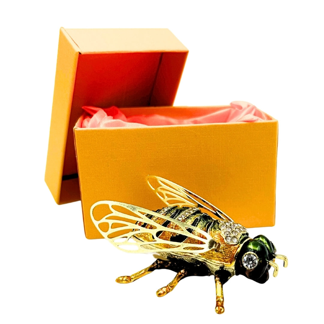 Exclusive Bee Jewelry Box with Crystals and Personalized Engraving