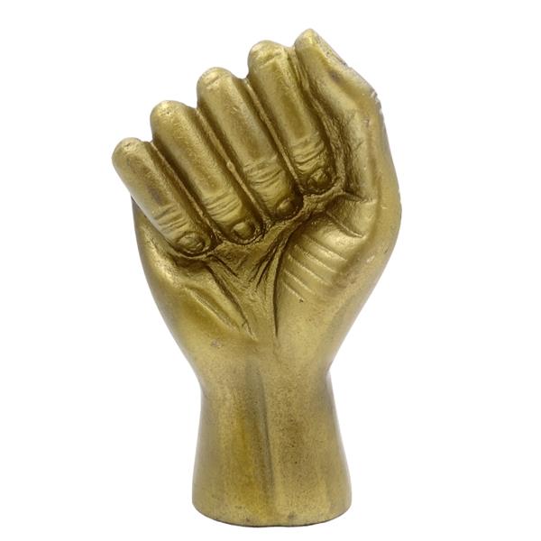 Figurină decorativă Pumn strâns din aluminiu, 18cm, cu posibilitate de personalizare prin gravură