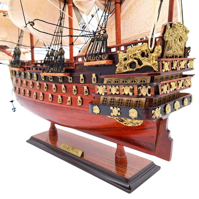 Model Żaglowca Soleil Royal Złożony 46 cm - Ręcznie Wykonany z Drewna Egzotycznego z Możliwością Personalizacji Grawerem