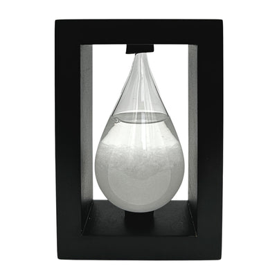 Barometr Burzowy Fitzroya w Oprawie Drewnianej - Kropla Storm Glass z Możliwością Personalizacji Grawerem - Idealny Prezent na Każdą Okazję - Elegancka Stacja Pogody w Nowoczesnym Stylu z Kryształami Reagującymi na Zmiany Pogody