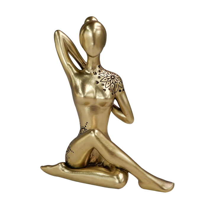 Złota figurka dekoracyjna Yoga z możliwością personalizacji grawerem