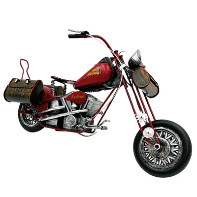 Duży Metalowy Model Klasyczny Motocykl Chopper w Kolorze Czerwonym z Możliwością Personalizacji Grawerem