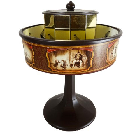 Praxinoscop cinematograf miniatural din secolul al XIX-lea, cu personalizare prin gravură