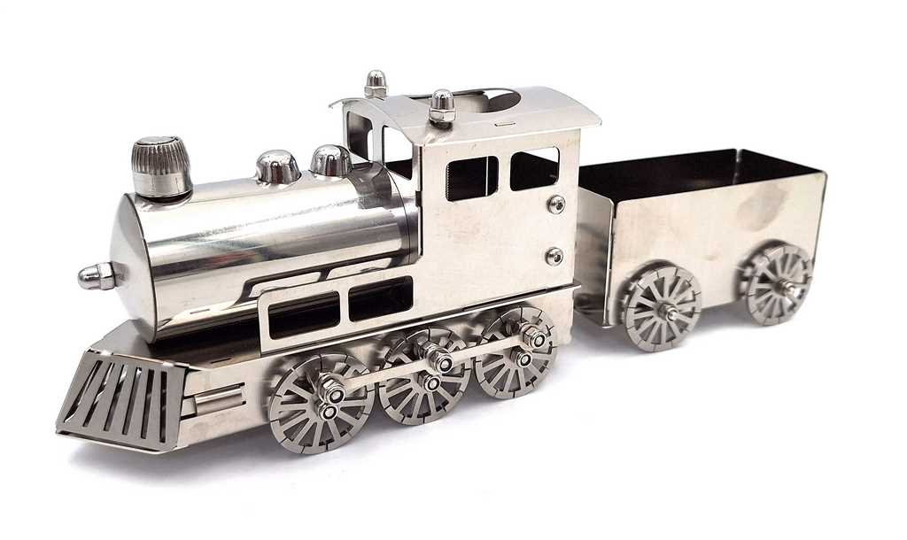 Model argintiu de tren cu posibilitatea personalizării prin gravură