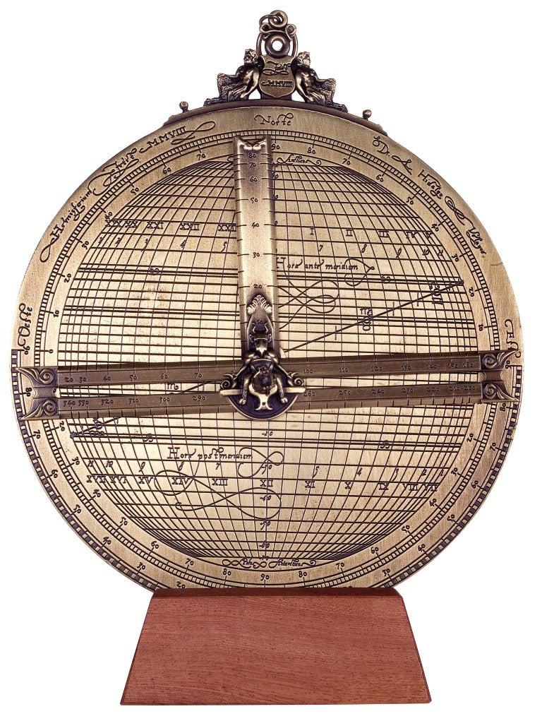 Astrolab Rojas H34 din alamă, cu posibilitate de personalizare prin gravură – diametru 20 cm, cadou elegant pentru orice ocazie, instrument de navigație și astronomie realizat manual, în stil renascentist