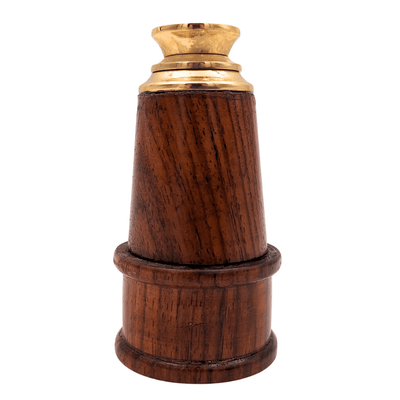 Retro Brass and Wood Telescope HT021 with Engraving Option – Elegant Vintage Nautical Style Decoration Gift, Length 18 cm