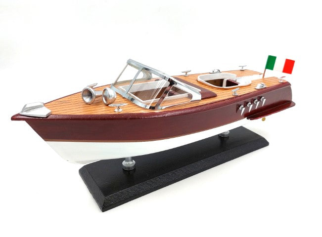 Model motorówki Reeva z drewna 35x11x13 cm