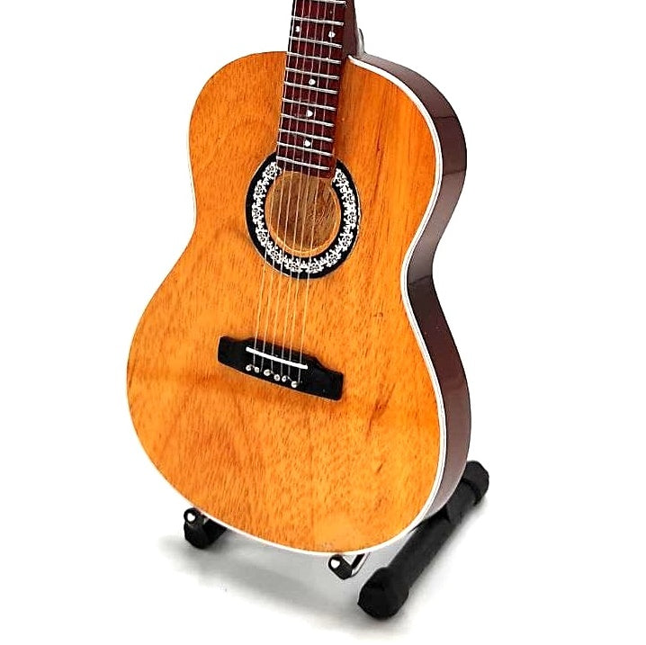 Mini Gitara Klasyczna z Grawerem - Drewniana Dekoracja Mahoniowa 25 cm