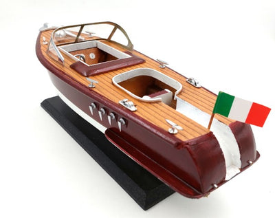Model motorówki Reeva z drewna 35x11x13 cm