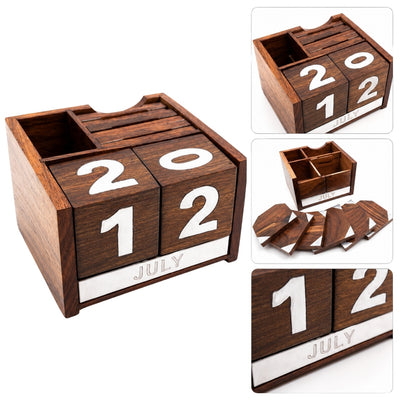 Calendar perpetuu din lemn CAL-1894, cu gravură personalizată