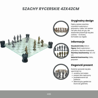 Szachy Rycerskie 42x42cm z Grawerem
